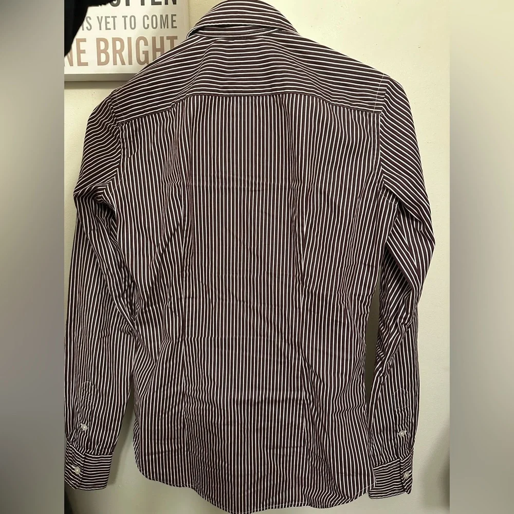 Ralph Lauren Striped Button Down Shirt - Black and White with Gold Logo - Picture 6 of 11